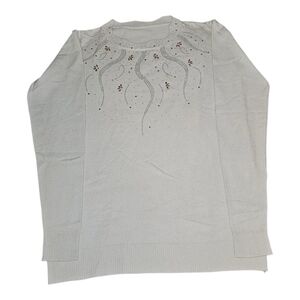 Elegant Cream Sweater with Embellishments